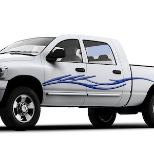 Barbed Wire Stripes Truck Decals, Large Vehicle Vinyl Graphics, Set of 2