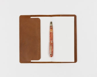 Couverture de carnet en cuir (mince) - couverture de journal - Carnet de voyage