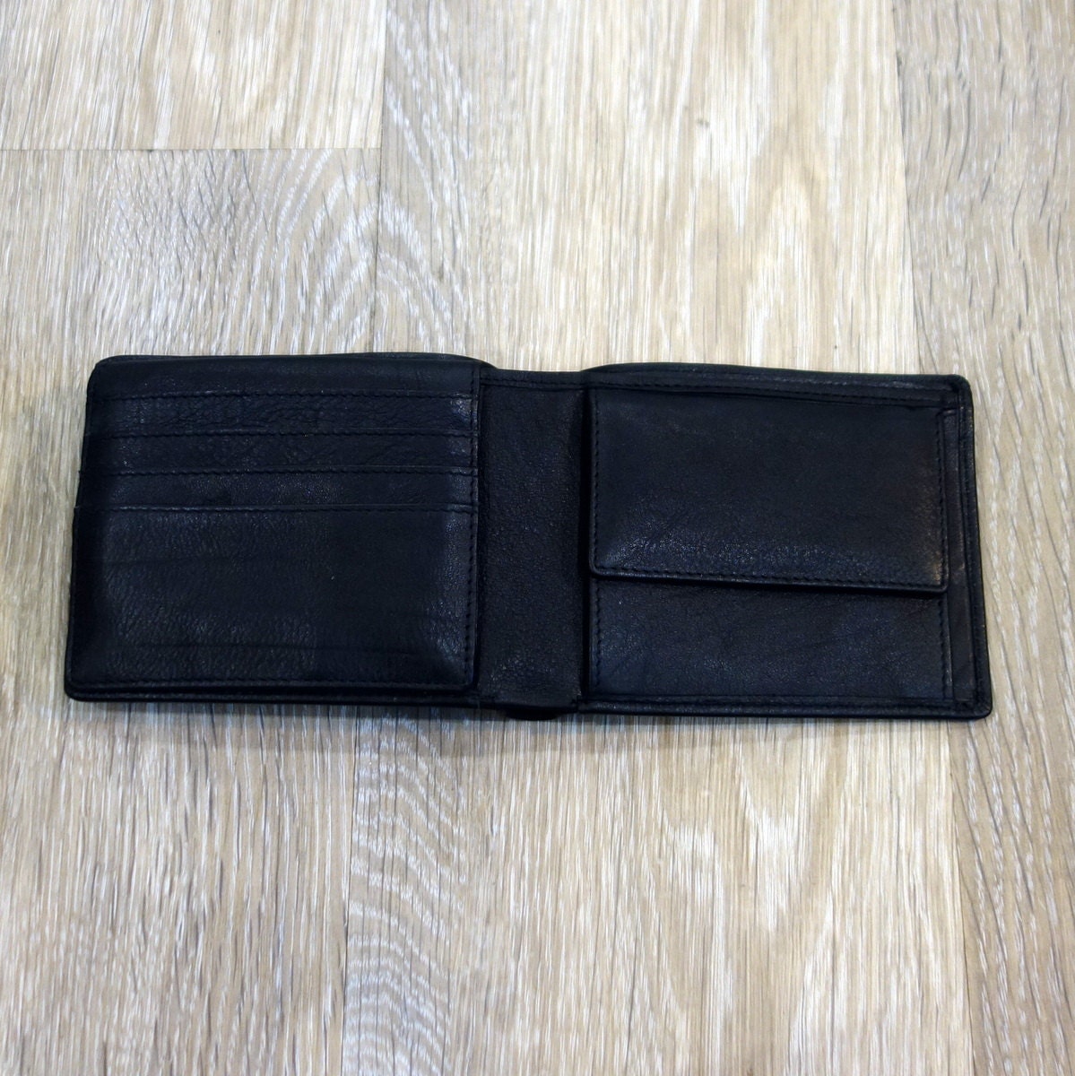 MENS WALLET with COIN pocket holder black leather / gents | Etsy