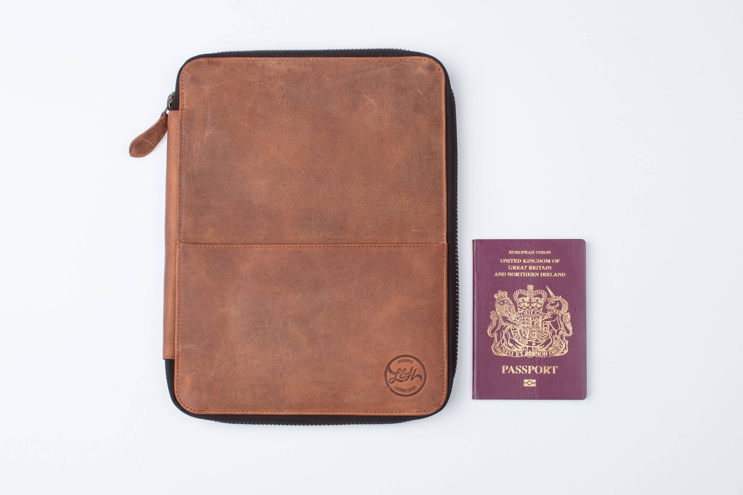 LEATHER TRAVEL WALLET Personalized large Ipad Air Folio Etsy UK
