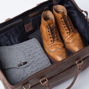 Los doctores HOLDALL de cuero bolso bolso de fin de semana / fin de semana / noche bolso - maletas vintage