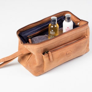 Borsa da toilette in pelle / Kit DOPP / Borsa da toilette - Regalo per lo sposo / Anniversario