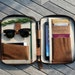 LEATHER TRAVEL WALLET Personalized (medium) (brown tan) iPad Mini Kindle folio passport holder document organiser organizer portfolio cover 