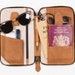 LEATHER TRAVEL WALLET (xs) (brown tan) Personalized passport holder folio portfolio zip closure secure document organiser real 