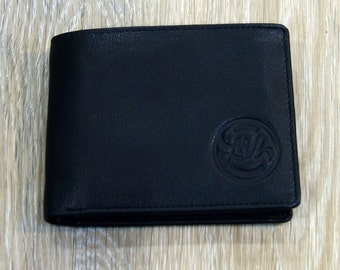 MENS WALLET with COIN pocket holder (black) - leather / gents wallet, gift, anniversary, groomsman, wedding