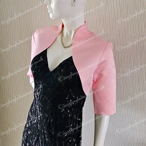 Pink cropped jackets for weddings outlet