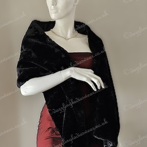 Soft Faux Fur Shawl / Wrap / Stole / Bolero / Shrug - Satin Lining Colours available : Ivory, Black - Wedding/Bridal/Formal