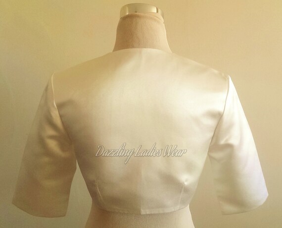 Silver//Grey Satin Bolero//Shrug//Jacket//Stole//Shawl//Wrap//Tippet 3//4 Pleated New