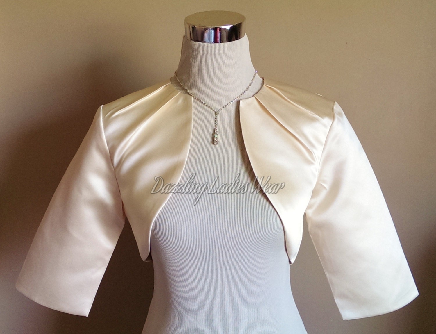 Light Gold / Champagne Satin Bolero 