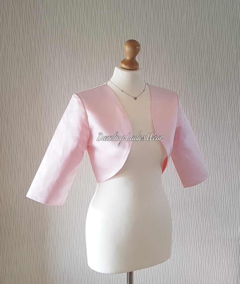 Baby Pink Satin Bolero Fully Lined UK 426/US 122 Etsy UK