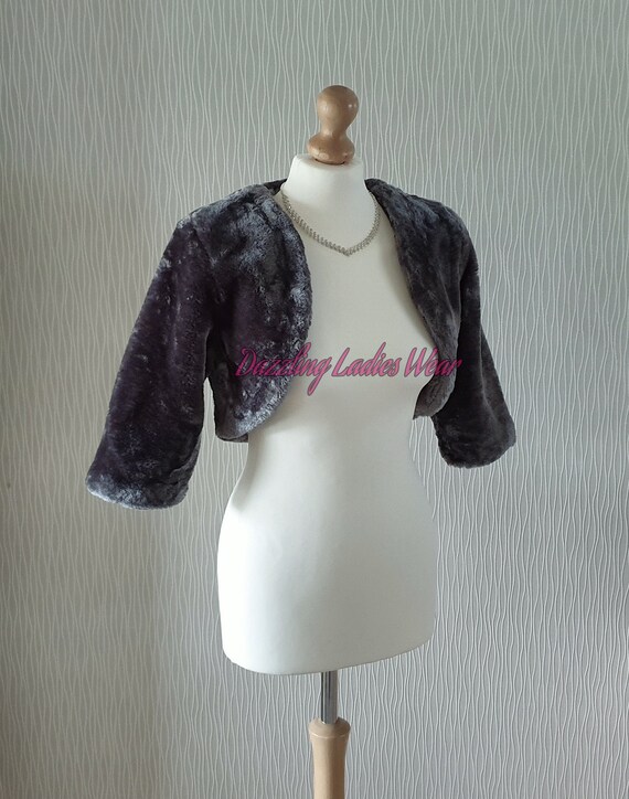 Damenmode Black Lace Bolero Shrug Cropped Jacket Stole Tippet