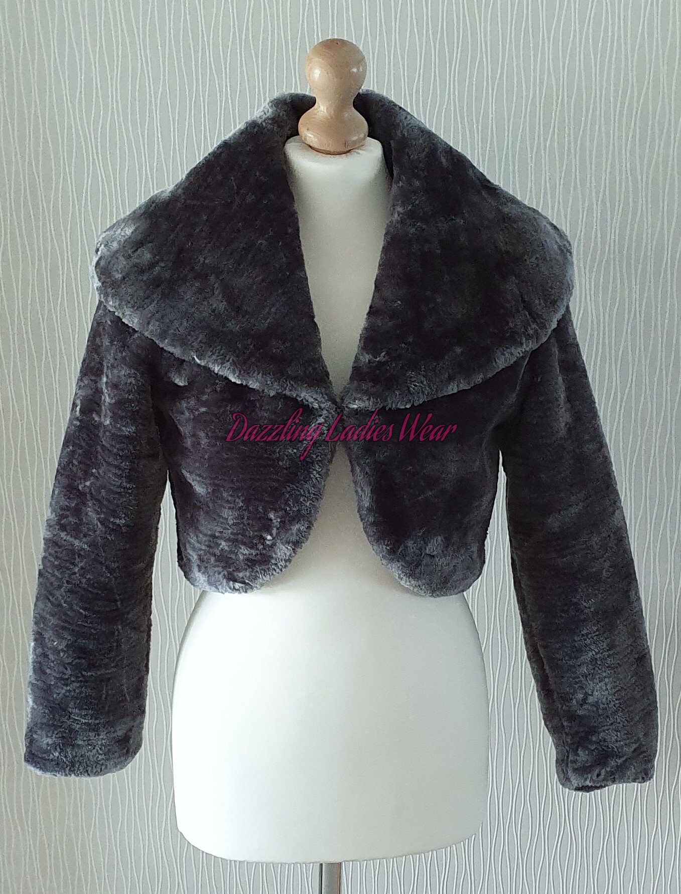 Grey fur bolero jacket shop