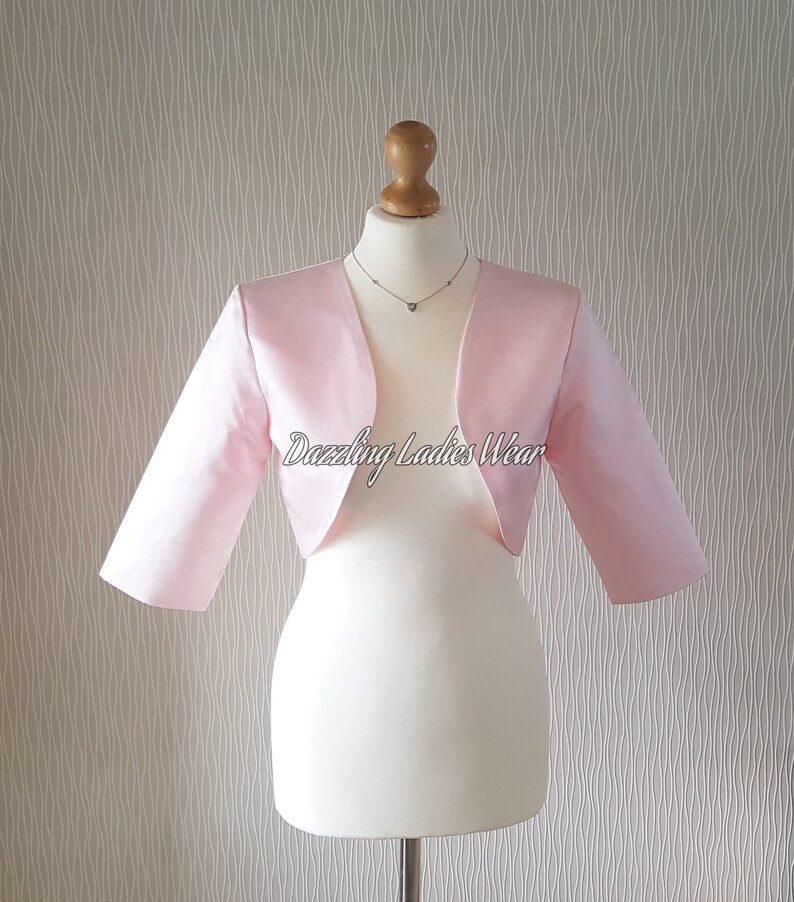 Baby Pink Satin Bolero Fully Lined UK 426/US 122 Etsy UK