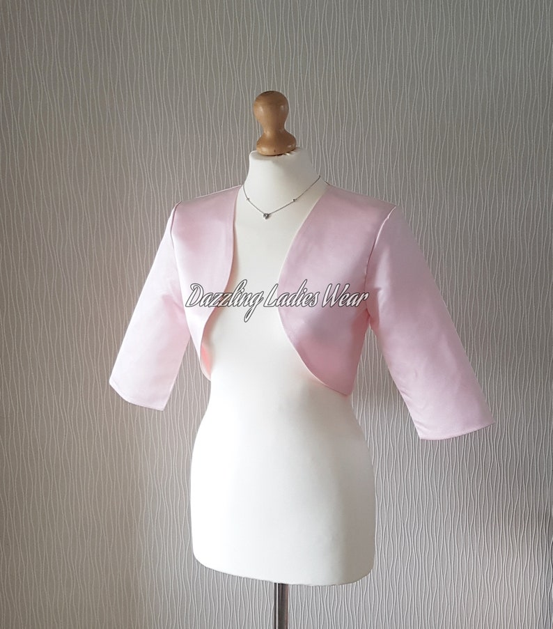 Baby Pink Satin Bolero Fully Lined UK 426/US 122 Etsy UK