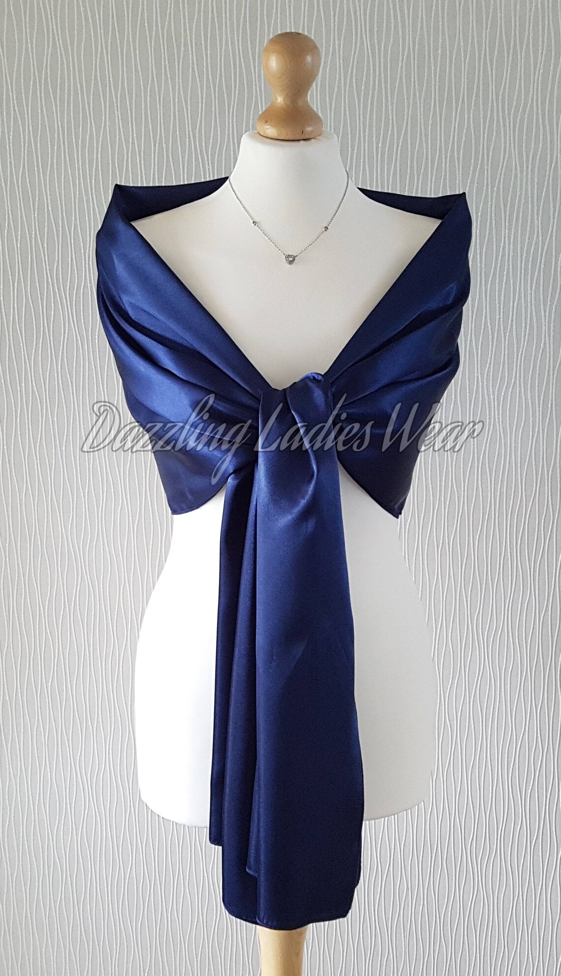 Swift Floral Peach Blue Satin Shawl