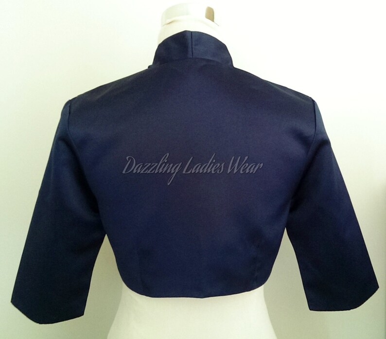 navy satin bolero