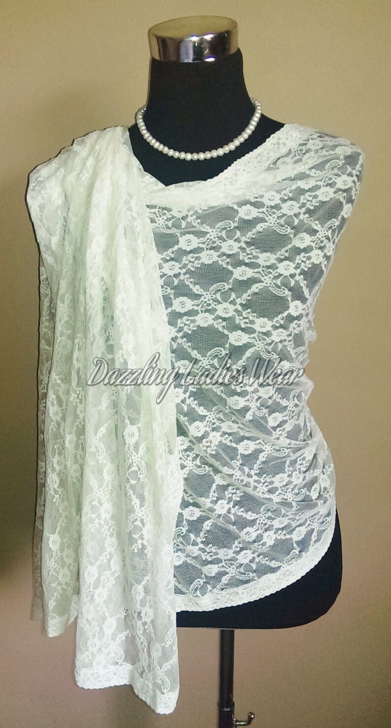 Soft Lace Shawl / Wrap / Shrug / Large Scarf / Bolero Floral Etsy