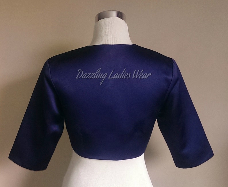navy satin bolero