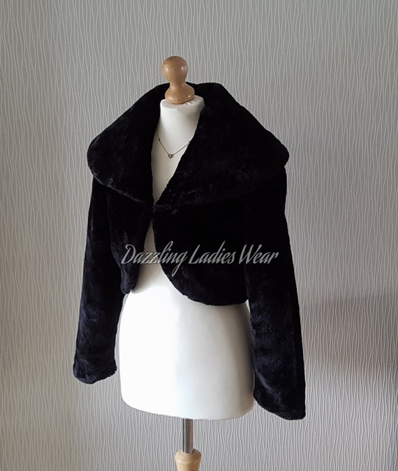Faux fur cocktail jacket cheap