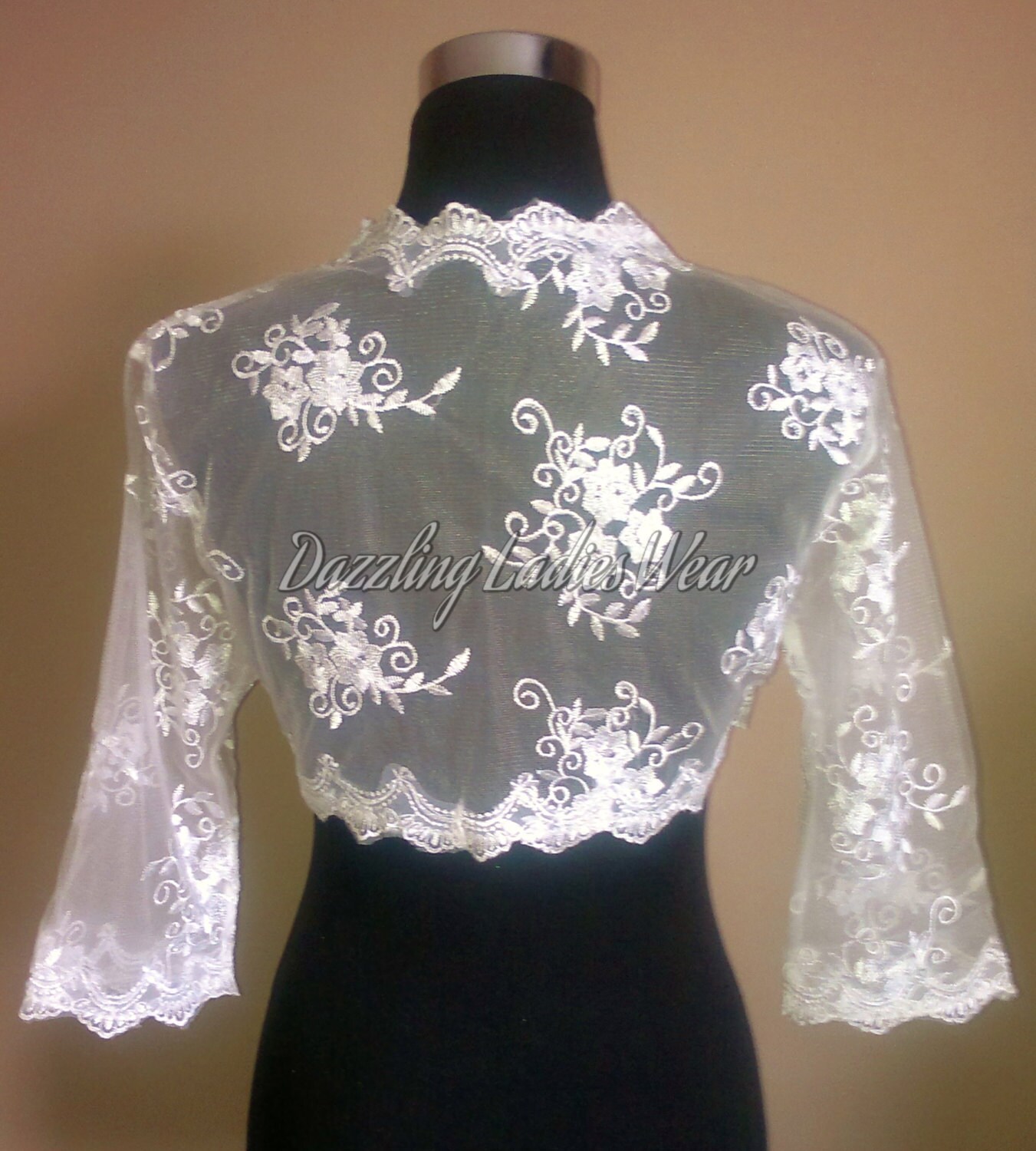 Embroidered Floral Lace Bolero 3/4 Sleeves / Shrug / Wedding - Etsy