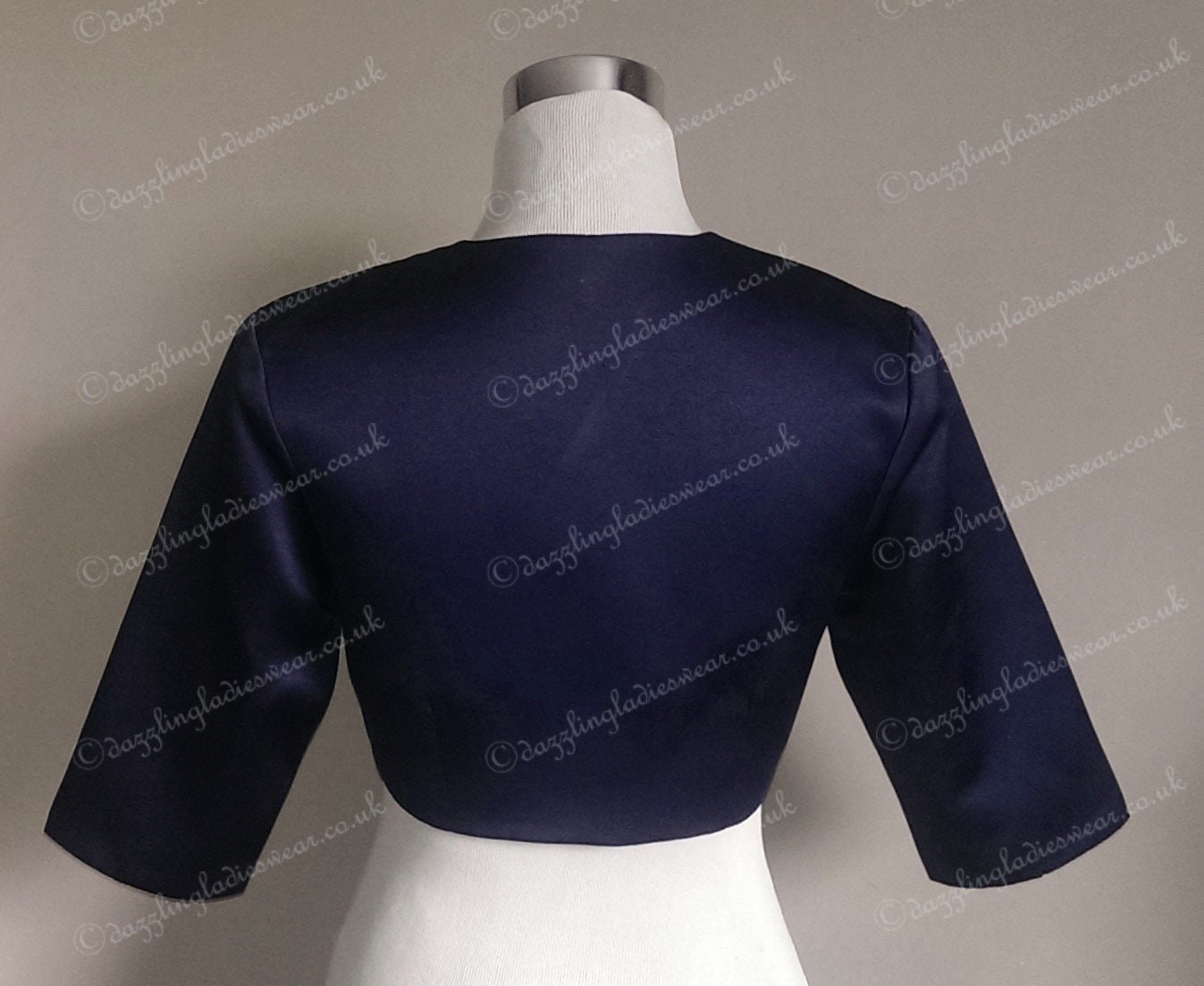 Navy/dark Blue Satin Bolero Fully Lined - UK 2-24/US 0-20 Shrug Navy/dark Blue Satin Bolero Fully Lined - UK 2-24/US 0-20 Shrug