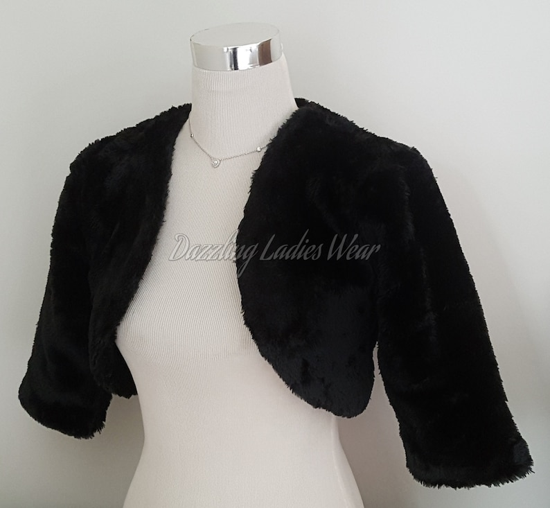 Ivory Faux Fur Bolero 3/4 Sleeves / Shrug / Jacket / Shawl / Etsy UK