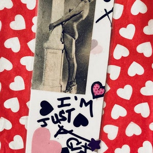Just a Girl ~ vintage modern mash-up magnet ~ fun and unique gift