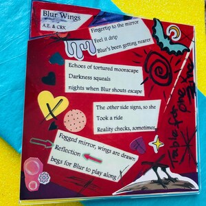 Punk Poetry magnet~ Blur Wings by CRK & Anthony Eusanio~ RaVenGhost Press ~ collage style diy poetry magnet~ identity crisis~ dark poetry