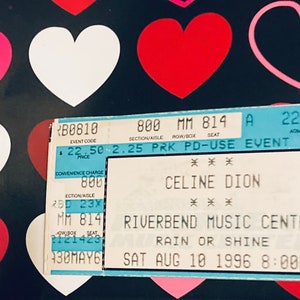 Celine Dion ticket stub ~ Cincinnati, OH 1996 ~ used ticket ~ mint condition ~ nostalgia