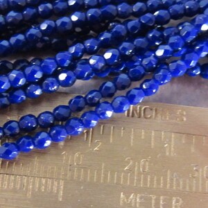 NAVY BLUES 2mm Firepolish Navy Blue Czech Glass Faceted Rounds Navy Beads, Navy Blue, Navy Blue Beads, Royal Blue Qty 50 2-019 image 3