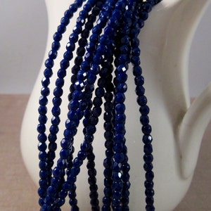 NAVY BLUES 2mm Firepolish Navy Blue Czech Glass Faceted Rounds Navy Beads, Navy Blue, Navy Blue Beads, Royal Blue Qty 50 2-019 image 2