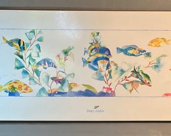 Marine Art By Tracy Taylor Tropical Fish "Warm Waters" Offset Litho 39" Wide *Ask cost to ship for at lower UPS rate.*