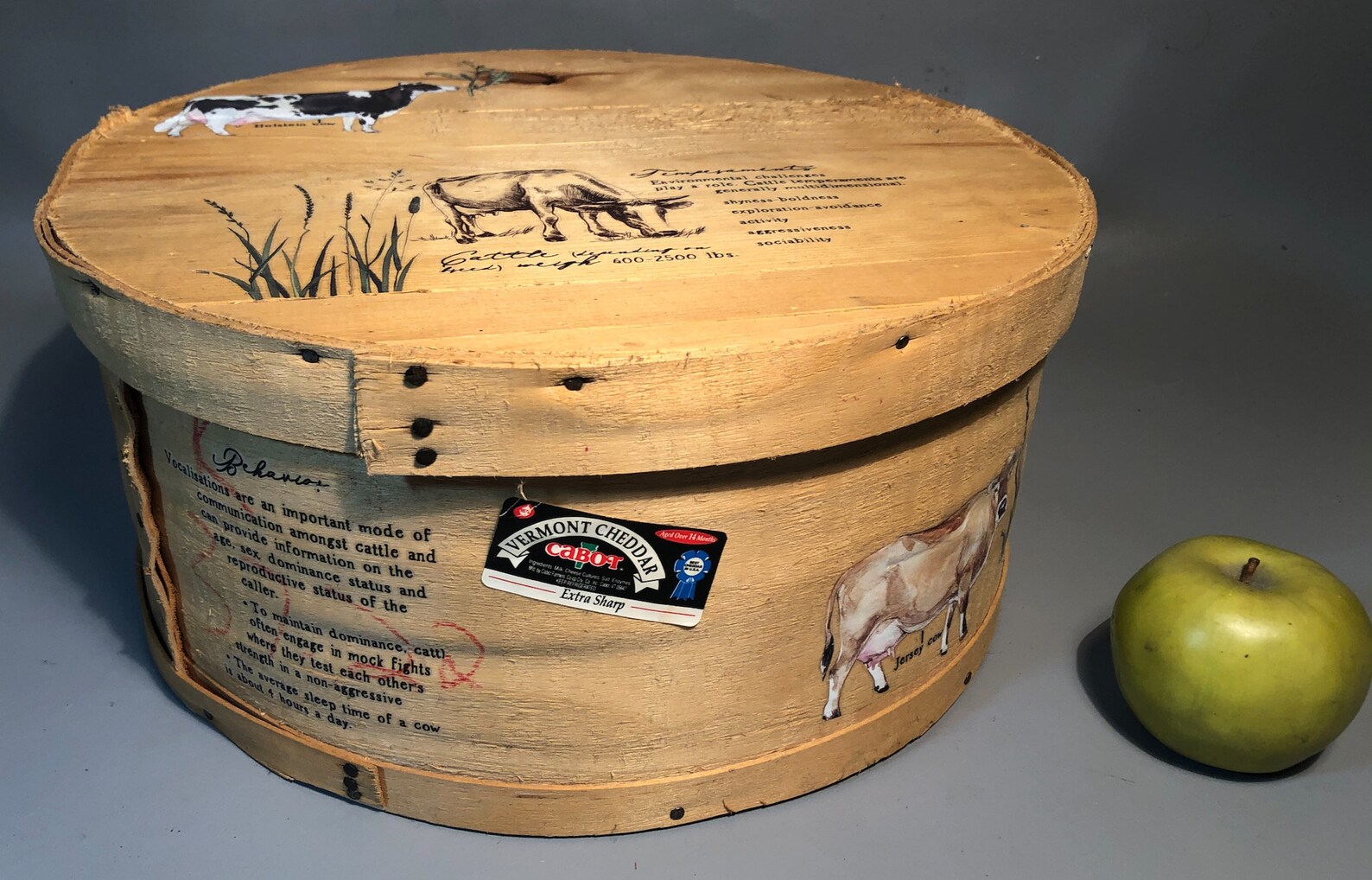 16 Diameter Wooden Cheese Box Vermont Cheddar w/Hand Crafted Etsy