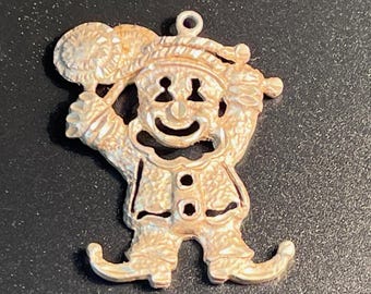 Vintage Clown Pendant 925 Sterling Silver