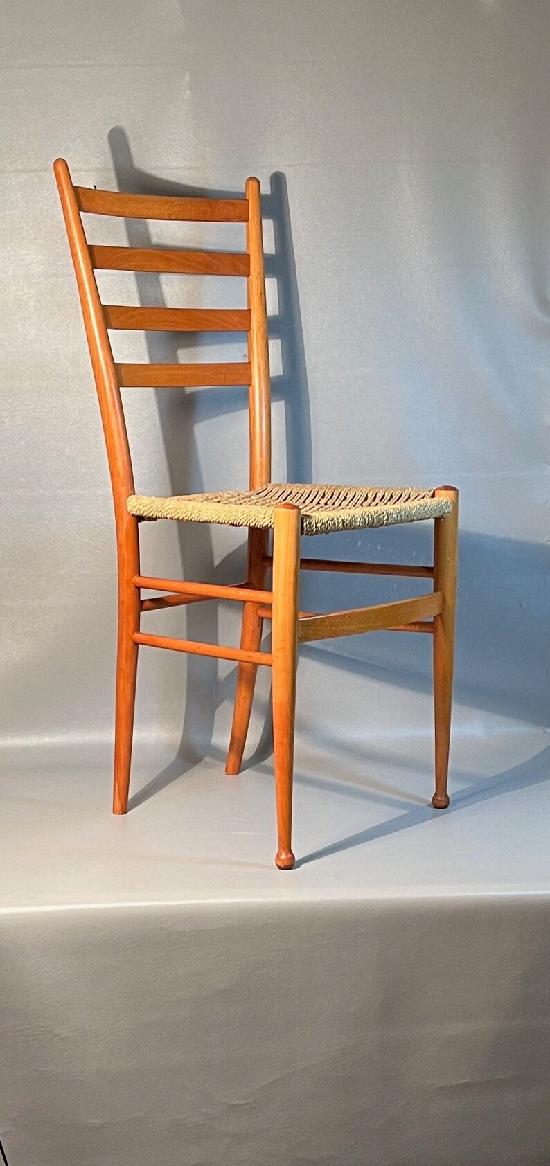 C1960 Teak Rope Dining Chair Danish Modern Wegner Style Mid Etsy