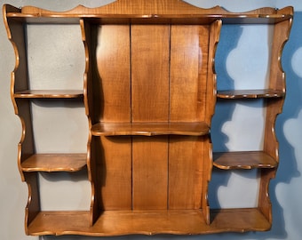 Curly Maple Wall Rack Curio Shelves Plate Rack *Shipping NOT included. Ask us for cost to ship.*