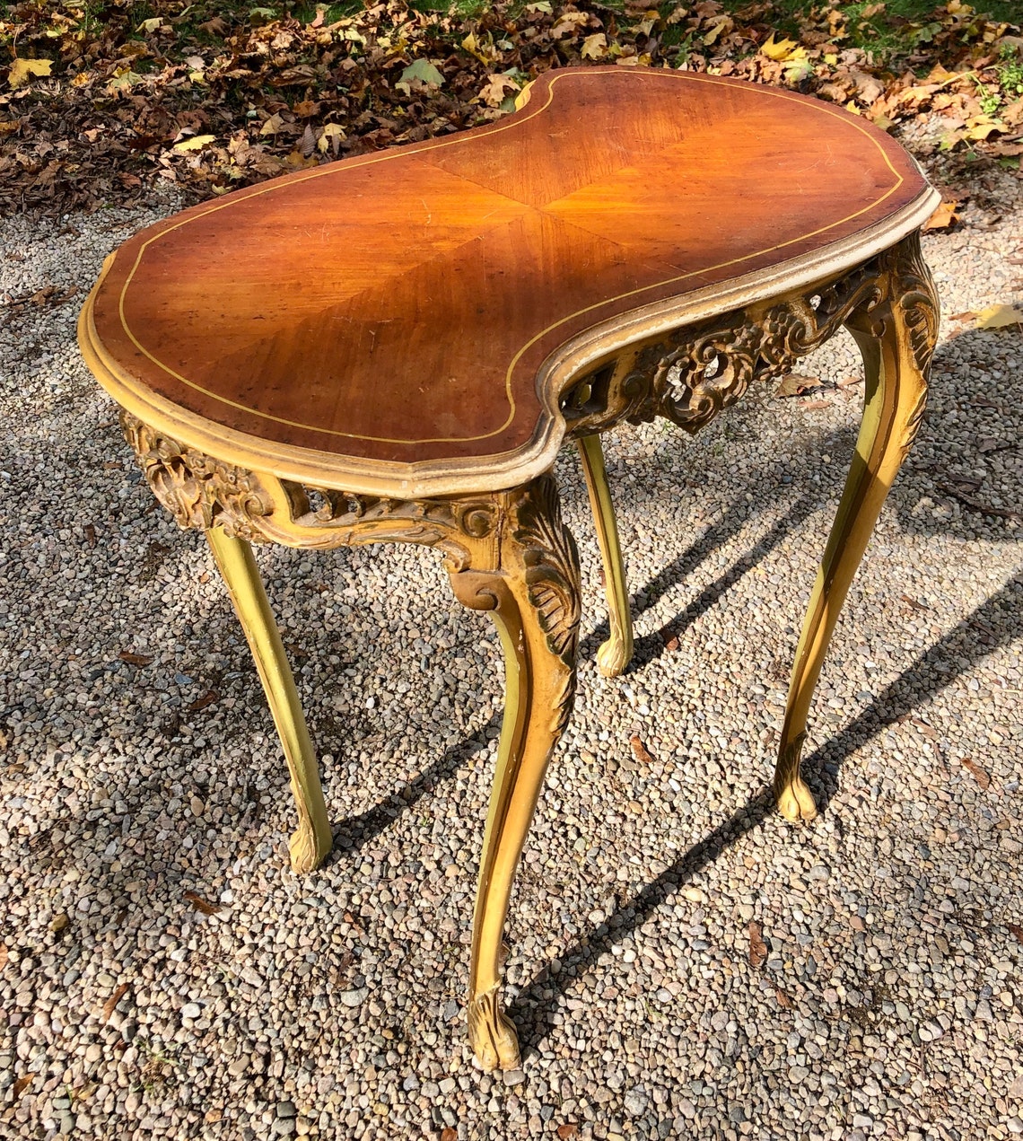 French Provincial Entry Way Table Serpentne w/ Pierced Apron | Etsy