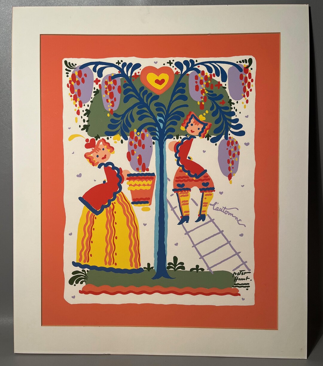 Peter Hunt Print L'automne (autumn) Signed Silkscreen Serigraph 1946 ...
