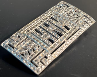 Art Deco Marcasite Brooch Monogram MWM 1930s Brooks