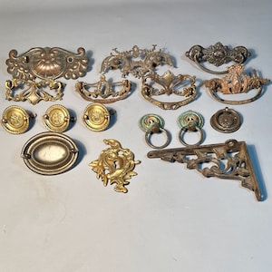 Lot 16 Antique Drawer Pulls 1800s Victorian Era Furniture Hardware