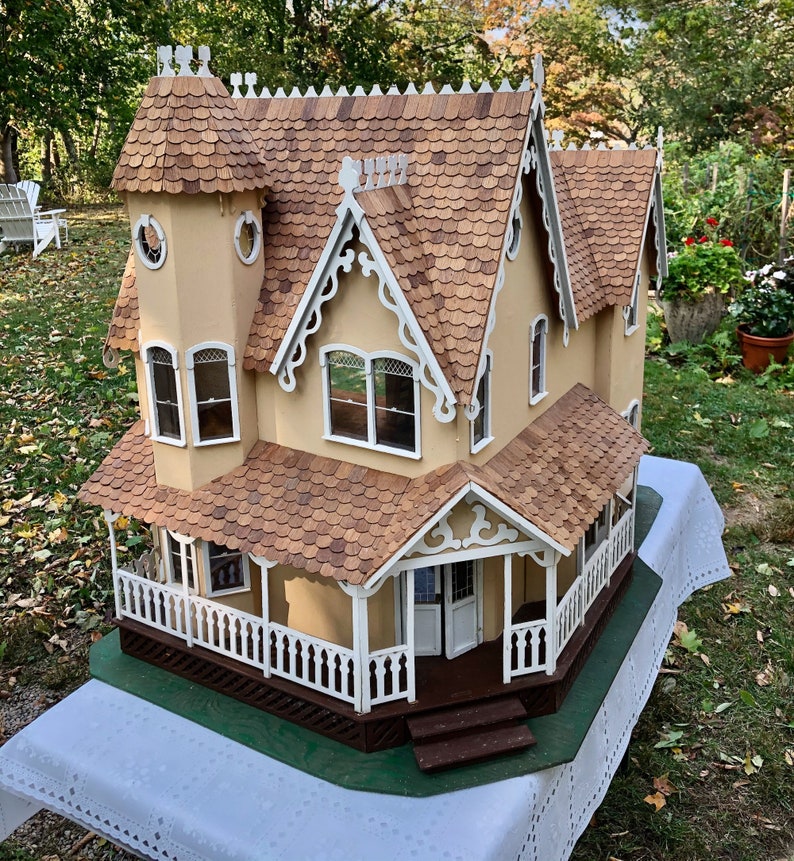 Victorian Style Dollhouse Handbuilt 8 Rooms Fully Assembled Etsy