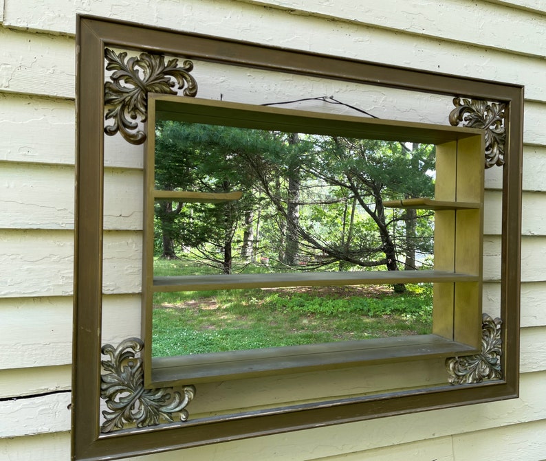 Mirrored Wall Shelf Shadow Box Frame Hollywood Regency Mid Etsy