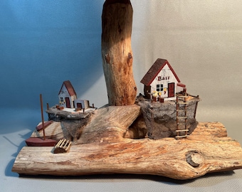 1950s Fisherman's Lamp Folk Art Bait Shacks Nautical Decor *Aak us fo the lower UPS Shipping cost.*