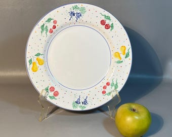 Dinner Plate Fruit Bouquet Mesa International 11.25" Hand Painted Italy (6 Available) Fruits & Polka Dots