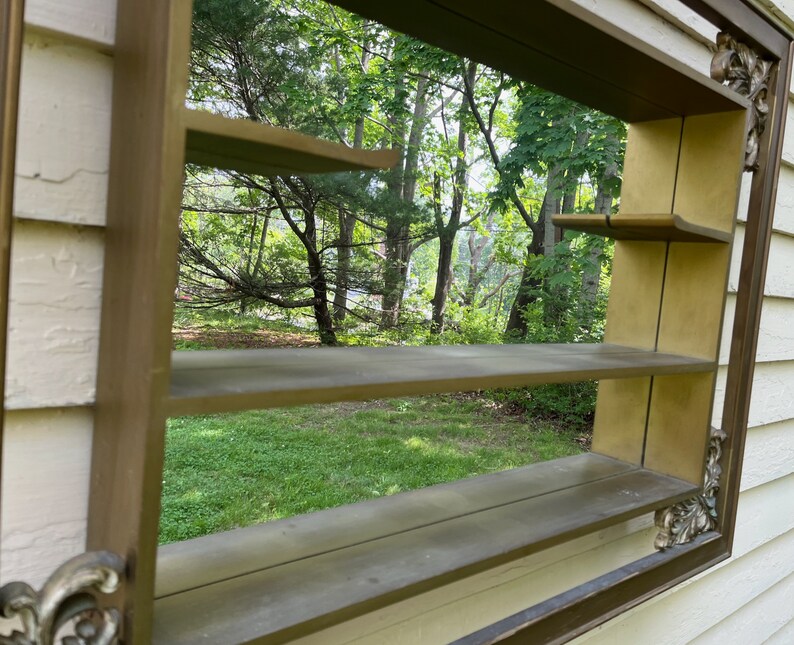 Mirrored Wall Shelf Shadow Box Frame Hollywood Regency Mid Etsy