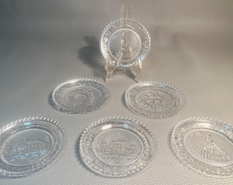 Set 6 Cup Plates Pairpoint Pressed Glass Victorian Americana