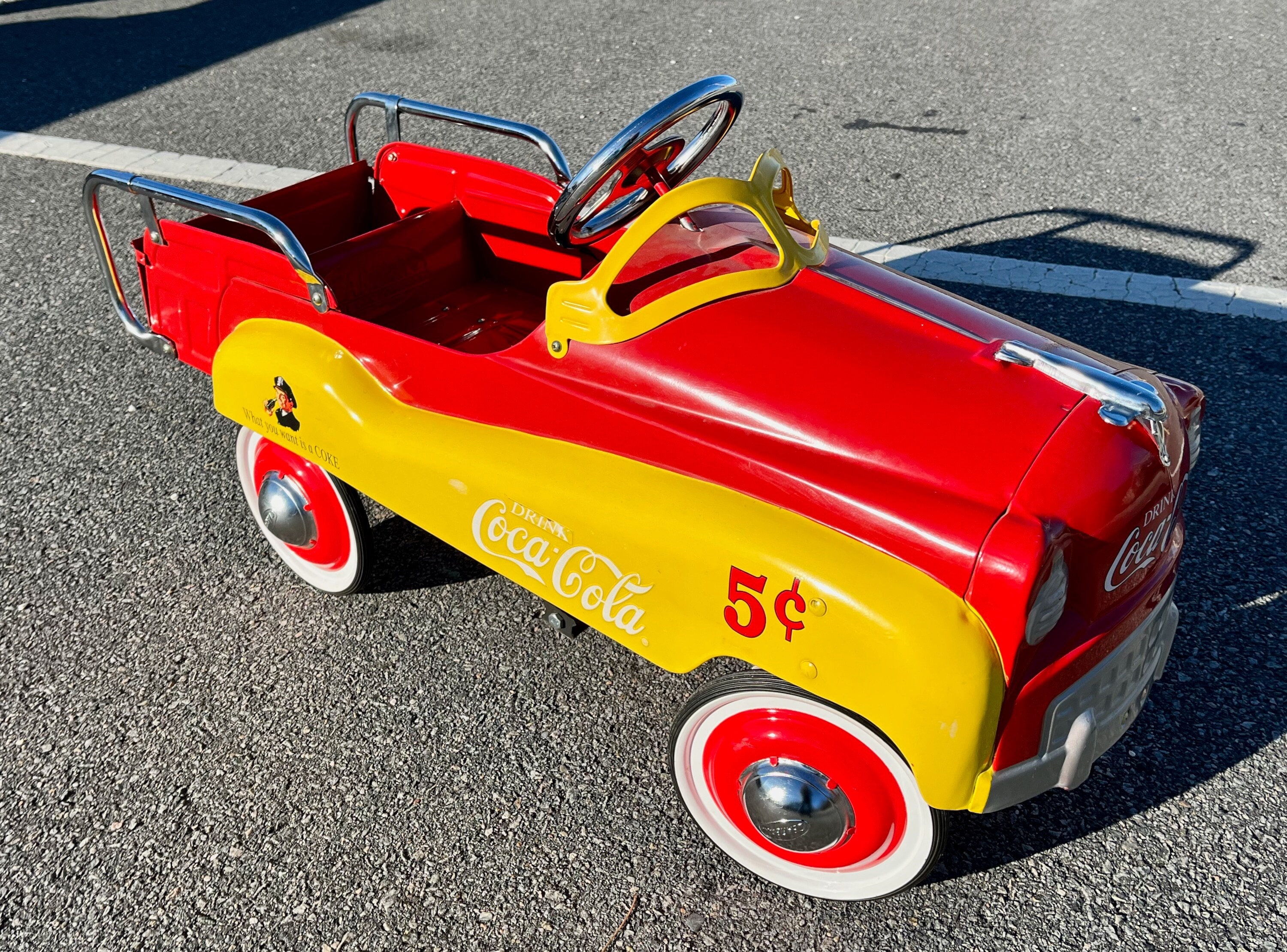 Cola cola Metal Pedal Car by Gear Box 2001 Excellent Condition Ride on Toy shipping is NOT Included. Ask for a Quote. Etsy