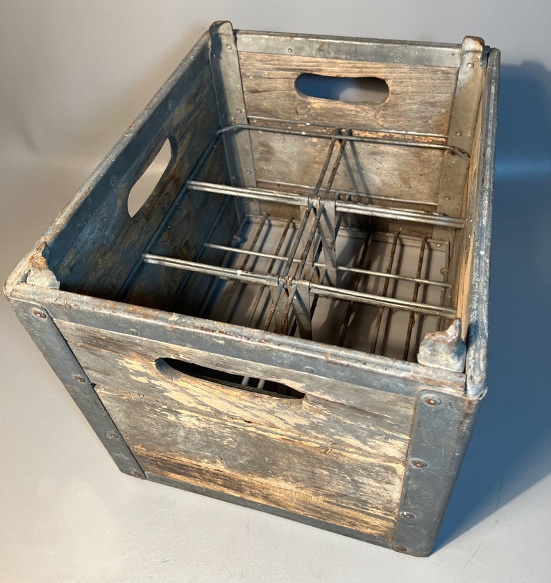 Dairy Farm Wood Milk Bottle Crate Babcock Dairy Johanna Farms Etsy