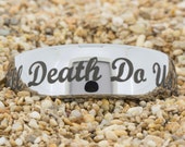 Tungsten Carbide Band 8mm Dome Custom Doctor Who (Till Death Do We Part) Design Ring-Free Inside Engraving And Free US Shipping
