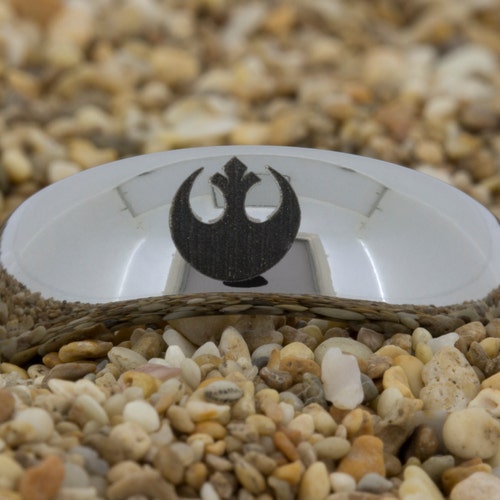 6mm Dome Tungsten Carbide Band Star Wars Rebel Alliance Design Ring-Free Inside Engraving And Free US Shipping